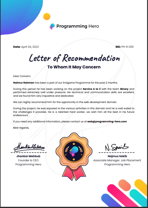 certificate